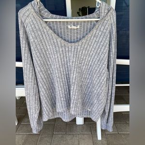 Billabong essentials gray hooded long sleeve top